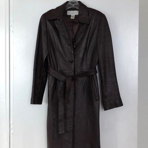 Leather trench coat